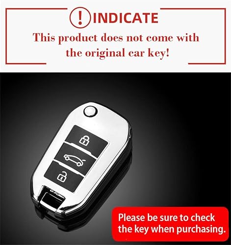 Miniatura 4 de HIBEYO Funda para llavero de TPU para Peugeot 208 107 206 306 307 308 2008 3008 4008 5008 RCZ Citroen C1 C2 C3 C4 C5 Cactus C8 Accesorios con