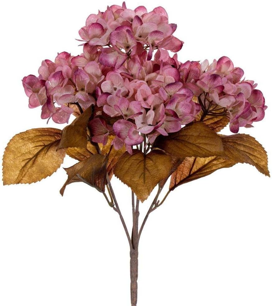 Vickerman 738306-16.5" Light Pink Hydrangea Bush 2/Bag (FR234879) Home Office Bushes