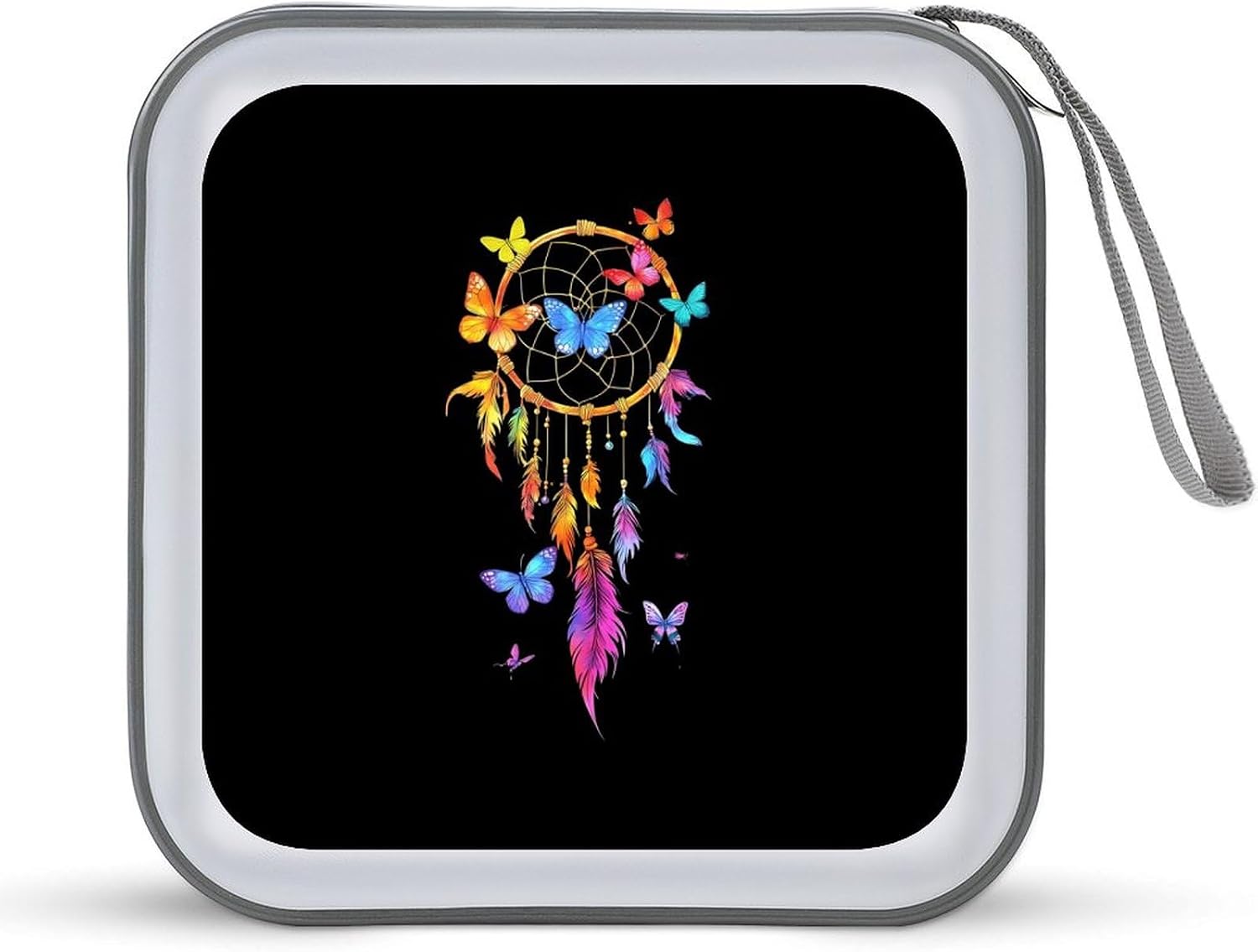 Butterfly Dream Catchers CD Case Portable DVD Storage Box CD Wallet Holder Binder Organizer for Car Home
