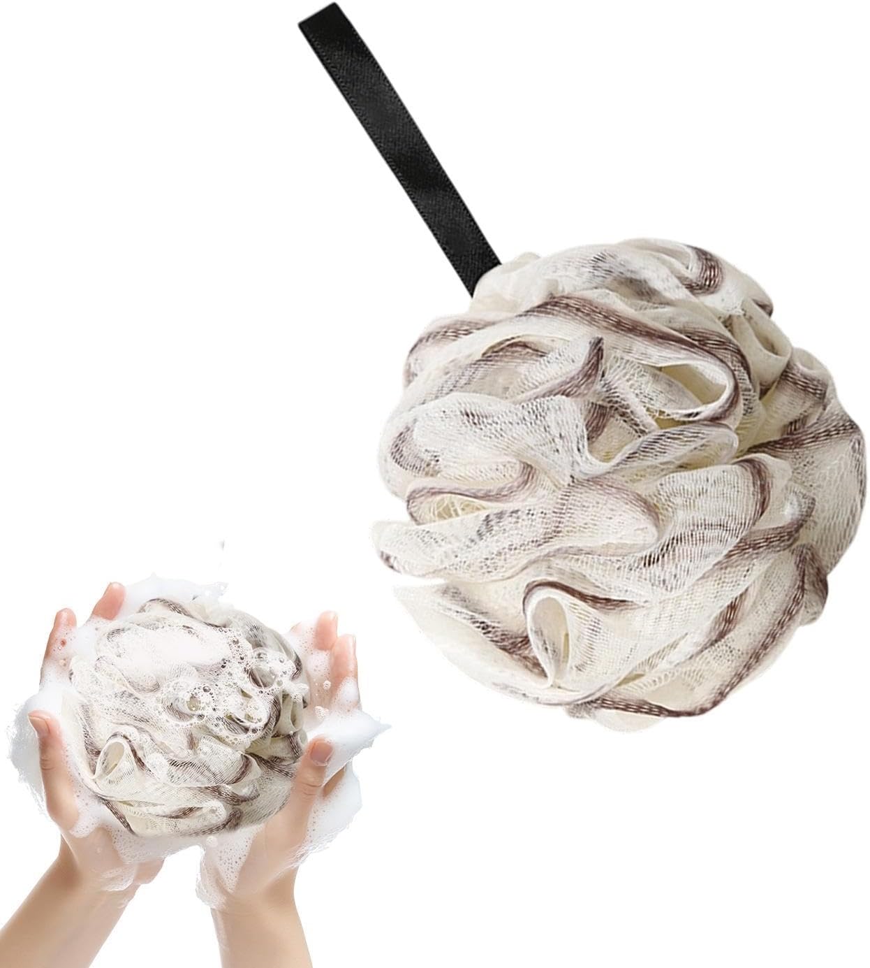 Shower Ball, Gentle Foaming Fine Mesh Washcloth, Large Shower Loofah Sponge, for Men Family Kids Travel Bathroom Spa Home Hotel