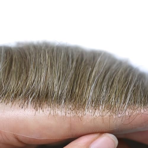 Miniatura 10 de Toupee - Sistema de reemplazo de piezas de cabello humano real, cabello humano ultrafino, para hombres, unidades de cabello, línea capilar natural,