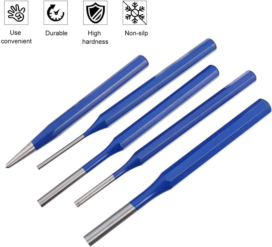 jojofuny 5pcs Pin Punch Cylindrical Punches for Woodworking Includes Resistant Design for Removing Pins