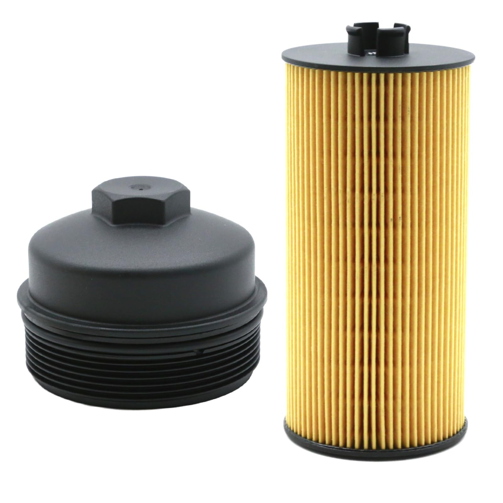 Hoypeyfiy EC781 FL2016 Oil Filter Cap and Oil Filter, Replacement for Ford E Series 350 450 550 Super Duty 6.0L/6.4L, Replaces 1840754C91, 1840752C91