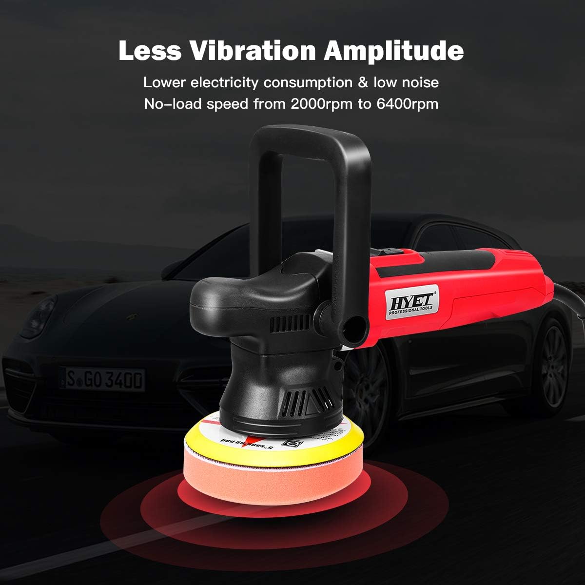 Goplus® Random Orbital Sander Variable Speed Polisher Electrical Dual-Action Polisher Grinder Buffer (5 inch)