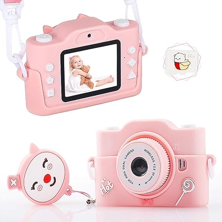 Amazon Co Jp Esbaybulbs 子供用デジタルカメラ トイカメラ キッズ デジカメ 前後4000万画素 高画質 1080p録画 8倍ズーム 多機能 ゲーム機能 タイマー撮影 自撮り 子供誕生日 クリスマスプレゼント 32gb Sdカード付き おもちゃ