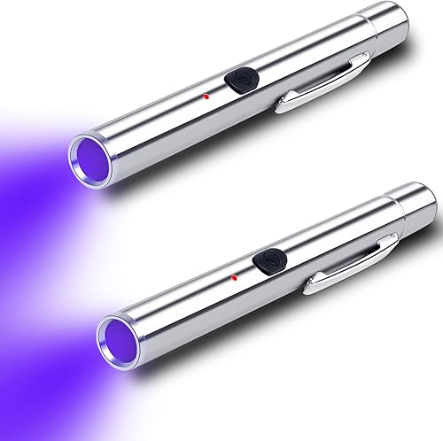 Miniatura 1 de LEAGY Paquete de 2 linternas UV de luz negra, recargable por USB de 365 nm, linterna de luz negra, luz ultravioleta portátil para detección de moho,