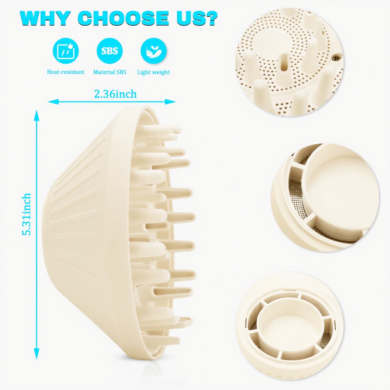 Diffuseur rotatif à 360° compatible avec Laifen SE Lite (pas l'outil de coiffage SE, accessoire de sèche-cheveux pour Laifen SE Lite, thé au lait