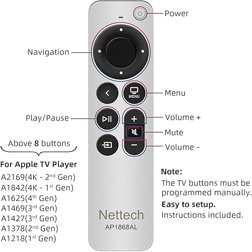 Miniatura 7 de Nuevo mando a distancia reemplazado para Apple 1 2 3 A1427 A1469 A1378 A1294 MD199LLA MC572LLA MC377LLA MM4T2AMA MM4T2ZMA TV Macbook iPhone iPad