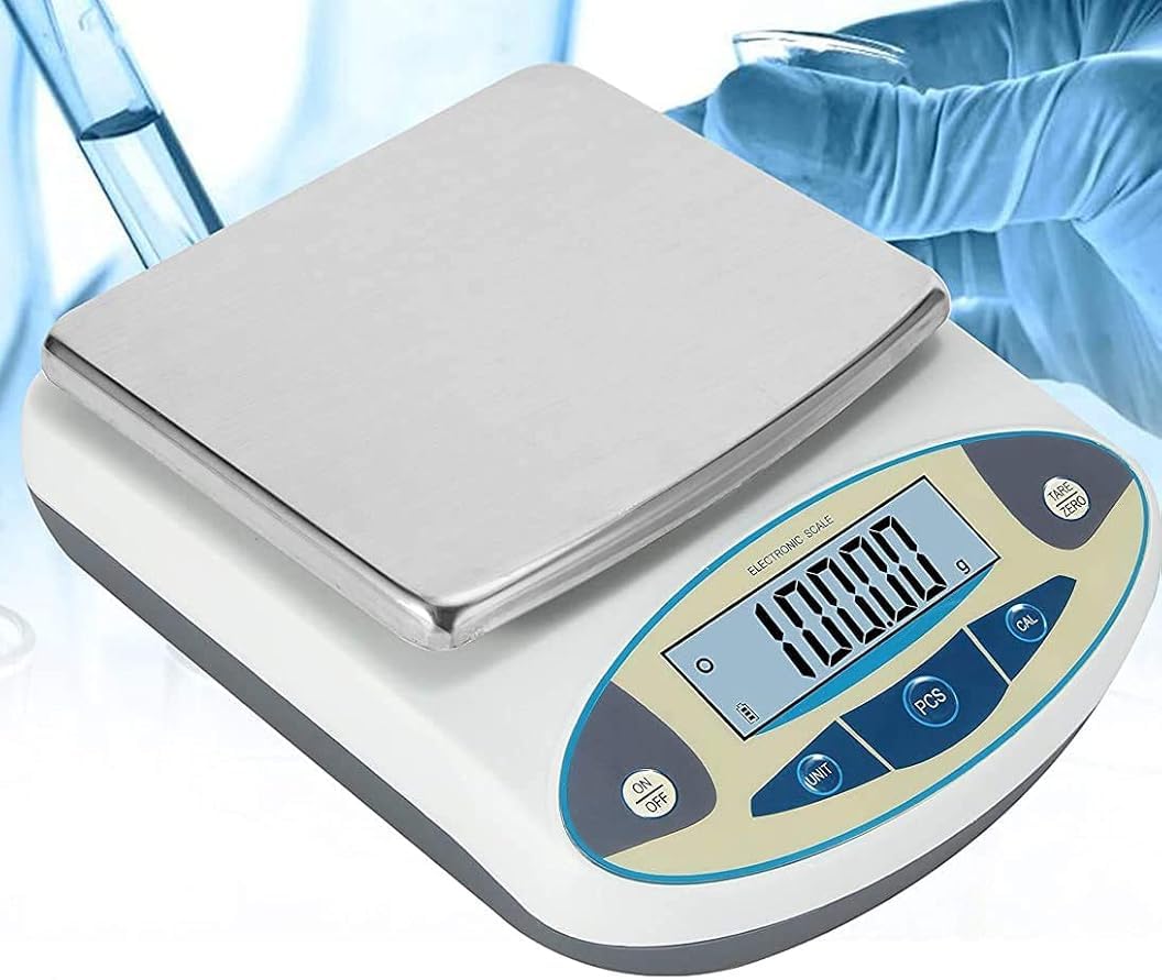 Elektroniczna waga analityczna 0,01 g, precyzyjna, naukowa waga jubilerska, kuchenna z wyświetlaczem LCD, do kuchni i sklepu, 5000 g (5000 g ()