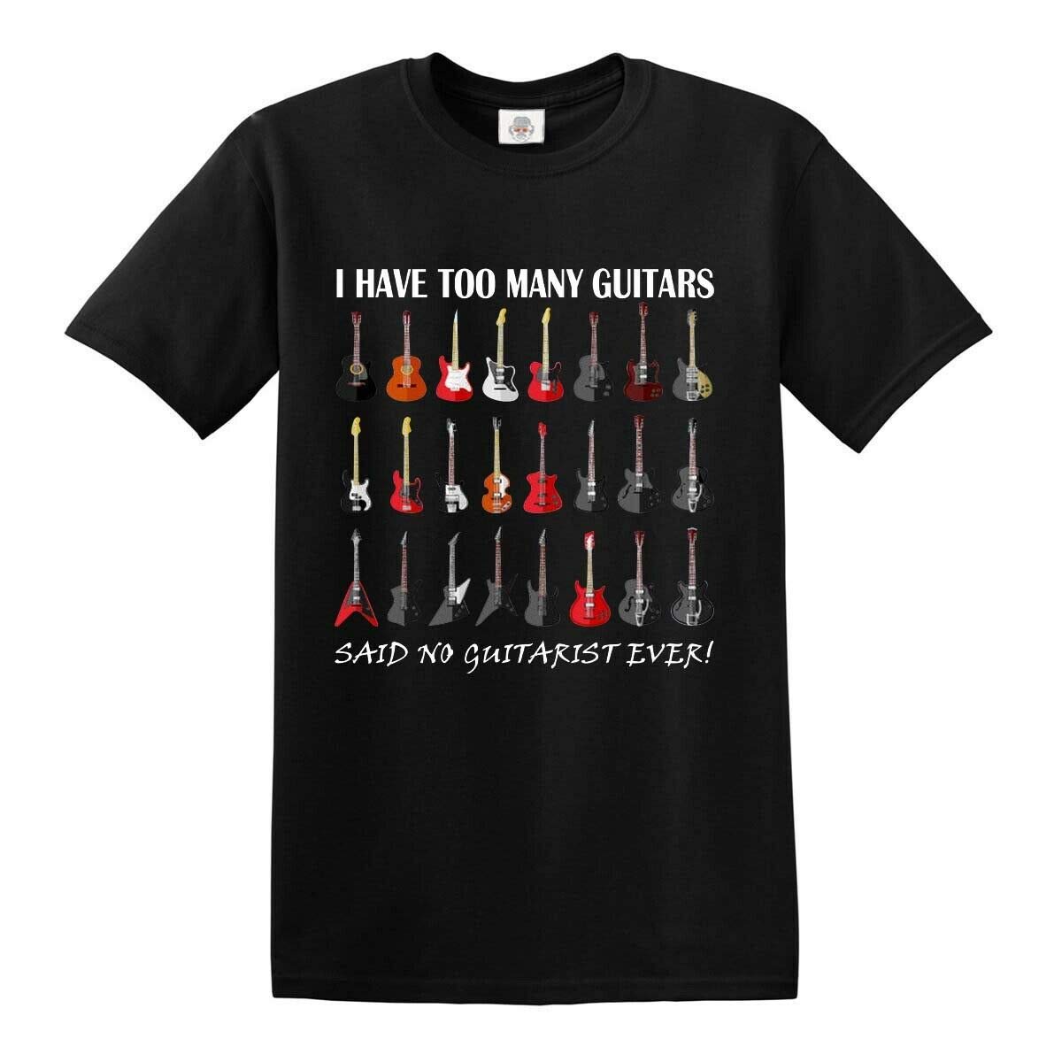 Darkwear Mens Guitar T-Shirt - I Have Too Many Guitars No Guitarist Ever Black T-Shirt Gift for Guitarists (M)