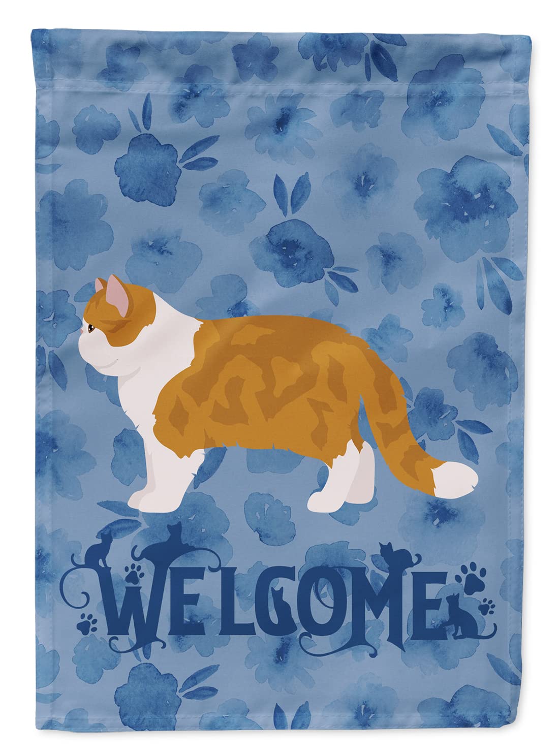 Drapeau de bienvenue Exotic Shorthair grand format en tissu multicolore