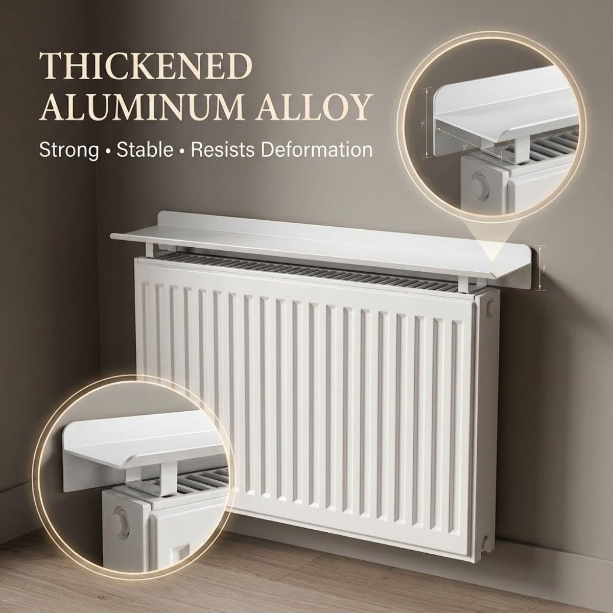 Étagère de Radiateur Sans Perçage 100cm Aluminium Blanc