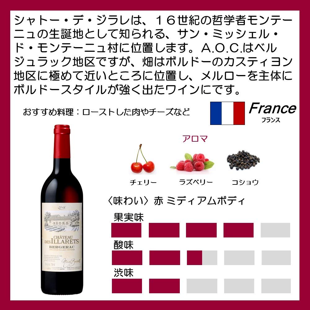 Amazon.co.jp: シャトー・デ・ジラレ ルージュ [ 赤ワイン ミディアム