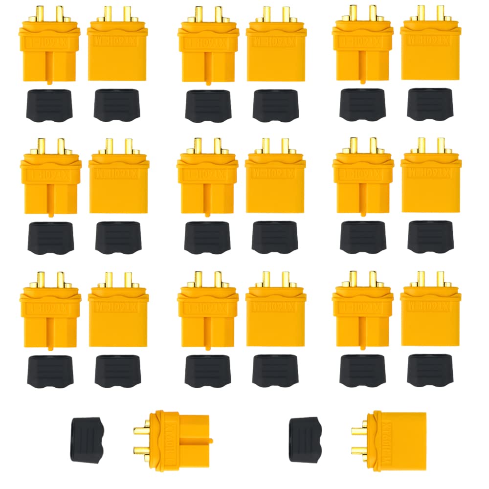 XINGYHENG 20Pcs(10Pairs)XT60H Bullet Female male Connectors Plugs with Cable Protection Sheath for DIY Battery RC Car 3D Printer