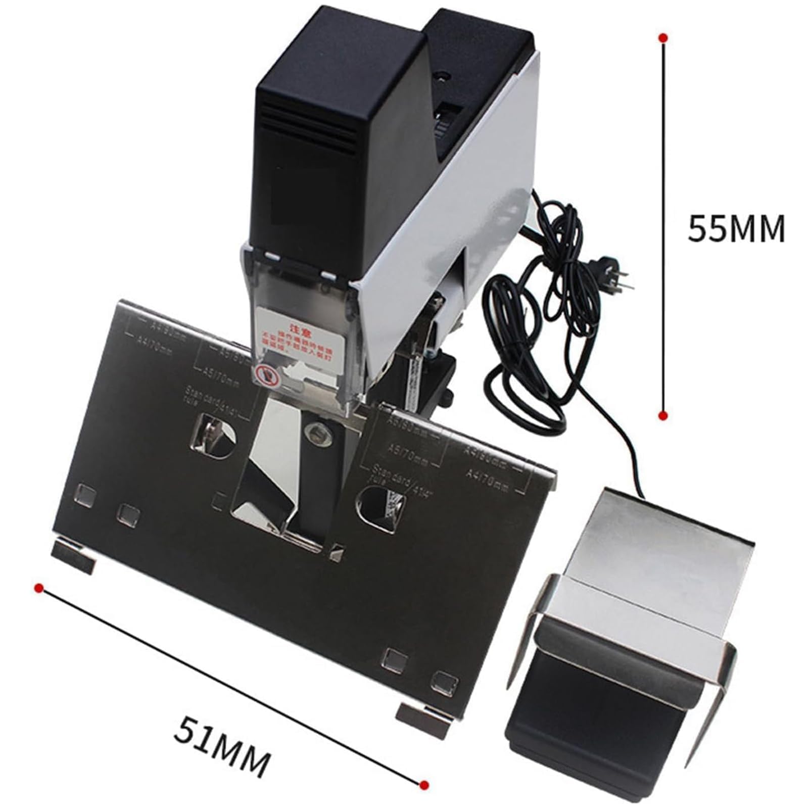 Grapadora eléctrica automática de escritorio, máquina de encuadernación de presión ajustable con pedal de pie para grapado de documentos de oficina, escuela