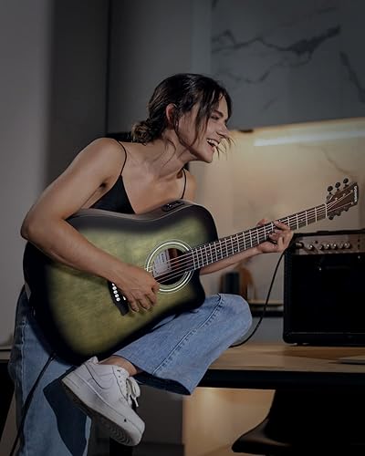 Miniatura 7 de Donner Kit de guitarra eléctrica acústica para principiantes, adultos y adolescentes con sistema de efectos, efectos de retardo de reverberación,