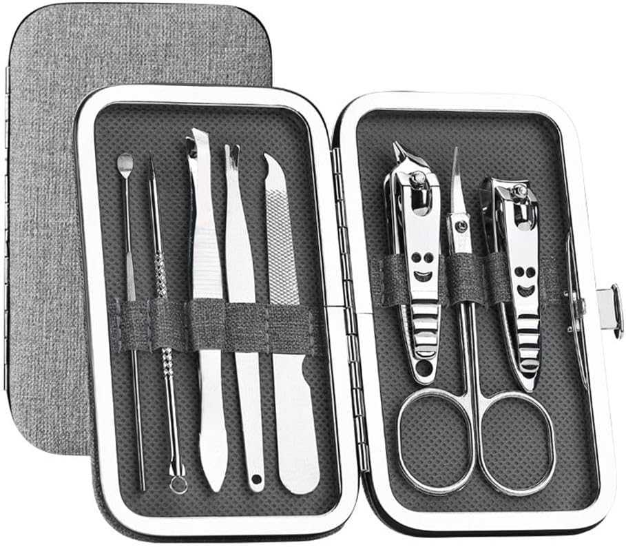 Nail Clippers Kit Kit Compact Professional Precise Durable Versatile for Men and Women Gift for Friends and Family Manicure Must-Have Nail Clipper Manicure Pedicure Kit(Ash)