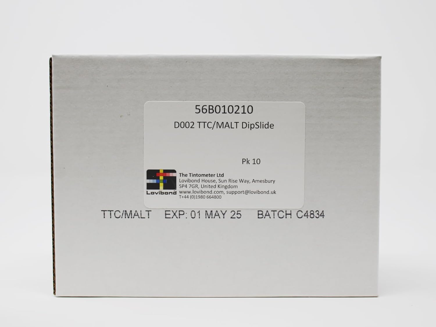 Lovibond 56B010210 Dipslide D002 TTC/Malt, Yeasts, Molds, Fungi & TVC in Waters and Surfaces, 10/pk