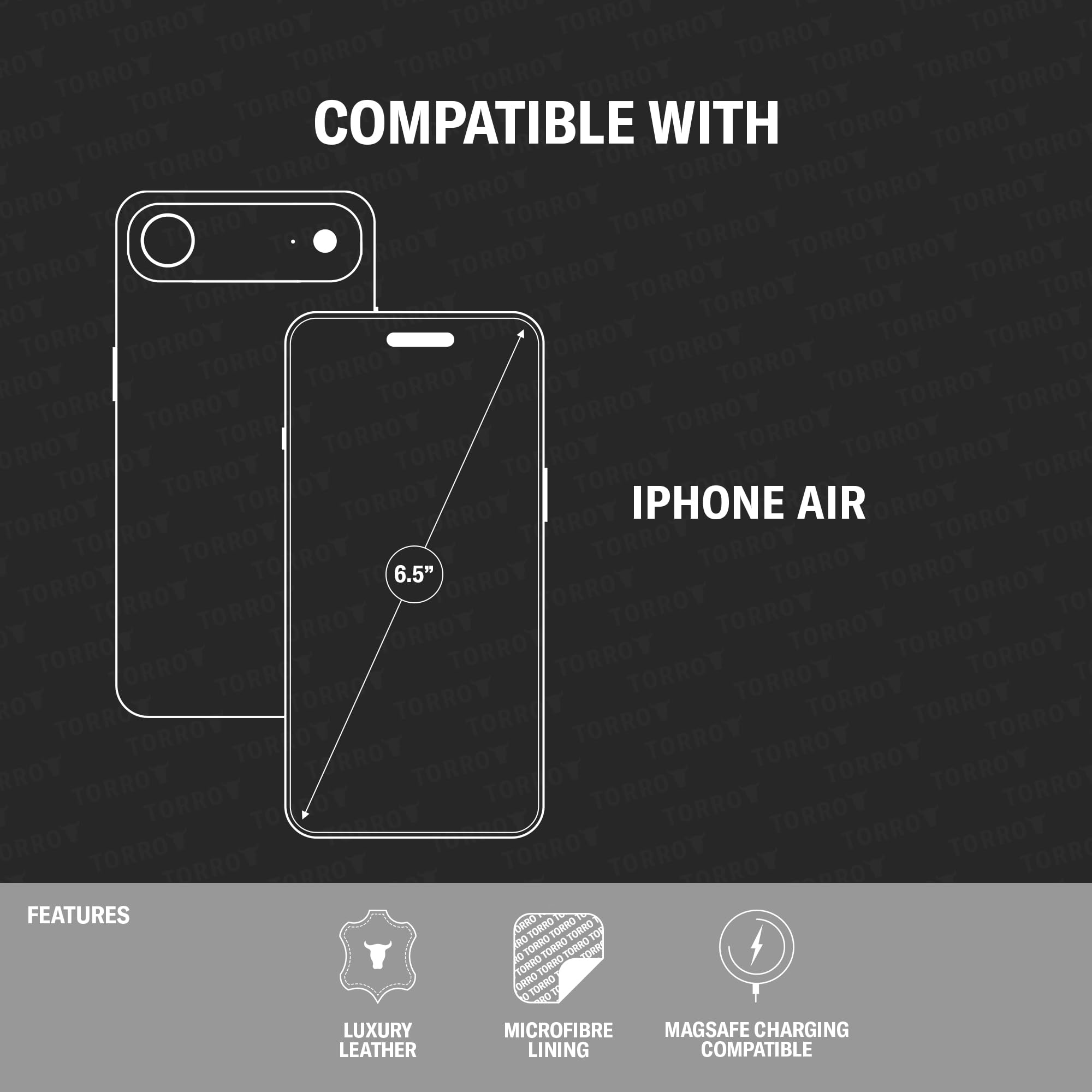 TORRO Etui kompatybilne z iPhone Air 6.5" 2025 - Etui skórzane Premium kompatybilne z MagSafe, Slim Bumper (Jasnobrązowy)
