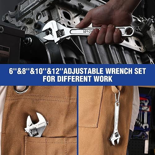 WORKPRO 4-Piece Chrome-Plated Wrench Set