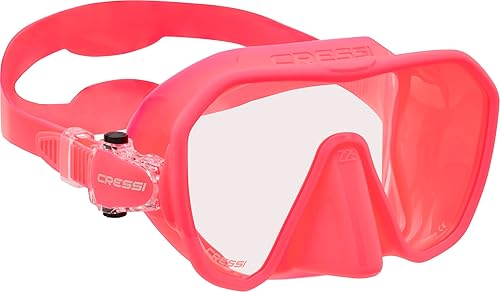 Cressi Máscara de buceo sin marco para adultos - Lente mono de visión ancha - bajo volumen interno - Silicona suave pura - ZS2: diseñado en Italia
