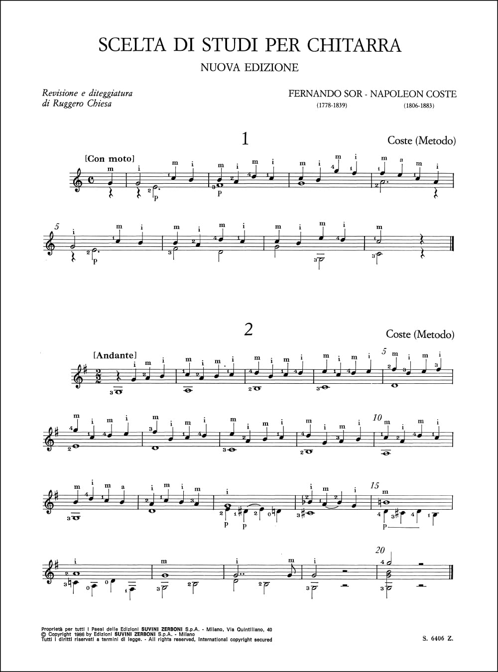 Sor Scelta di Studi per Chitarra | Metodo con Esercizi Tecnici e Progressioni Didattiche | Songbook Educativo per Studenti di Musica | Libro per Insegnanti, Scuole di Chitarra e Chitarristi