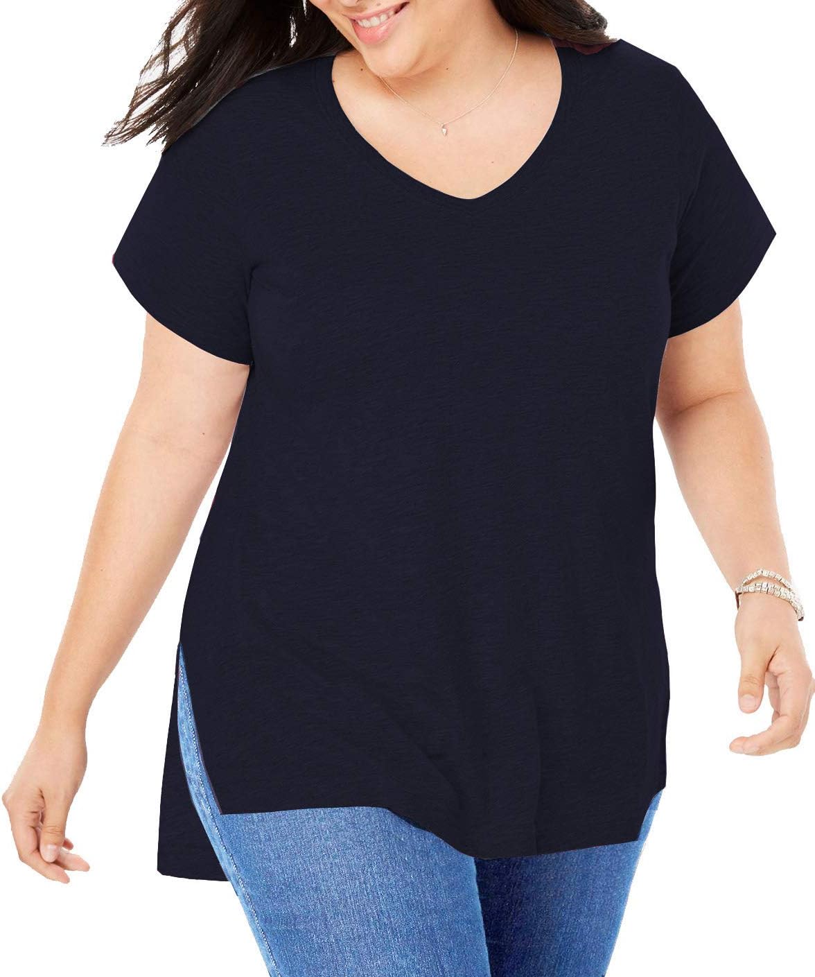 Casual t Shirt Tunic tops Plus Size Clothing for Women Ladies Short Sleeve T Shirts Loose Tee Shirts