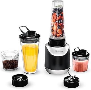 Lifelong 700 Watts Nutri Blender for Smoothie and Juices - 4 Bullet Jars 700 & 500ml - 100% Copper Motor Bullet Mixer Grinder for Kitchen - Smoothie Maker with Sipper Jar - Stainless Steel Blades