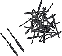 Vista 7 de FDXGYH 50 remaches de acero inoxidable de 1/8 x 1/2 pulgada (0.126 x 0.472 in) remaches ciegos sólidos [negro]