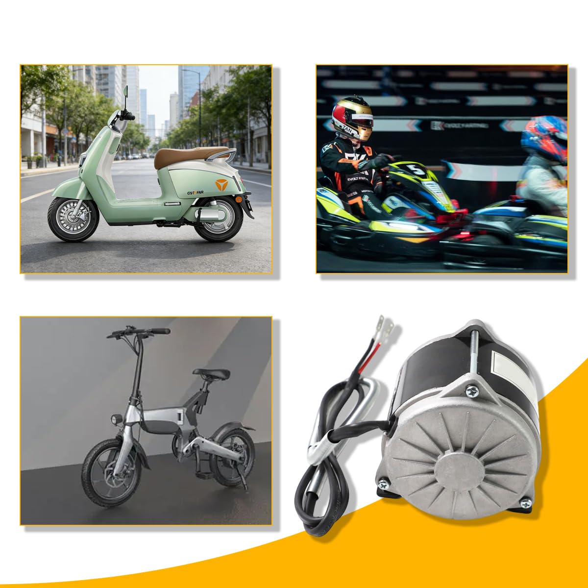 Replacement Electric Motor Compatible with Razor Crazy Cart XL - 36V 500W Gear Reduction Motor MY1018E-D, 1700RPM for E-Bike, Scooter, Go Kart, ATV