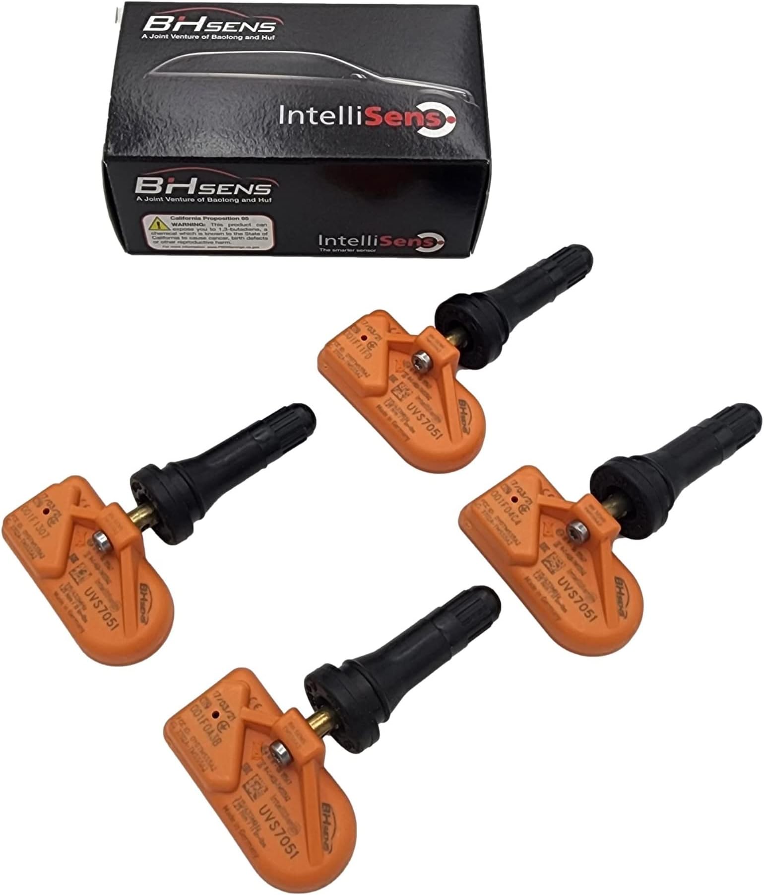 Lot of 4 UVS7051 315/433MHZ Dual Band Universal Sensor Rubber Valve, orange