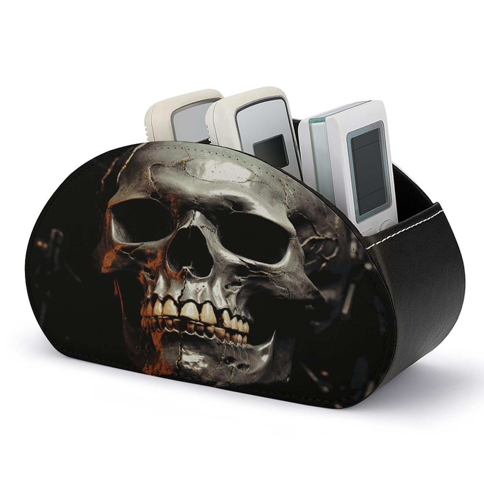 Range-télécommande cuir 5 compartiments au design élégant