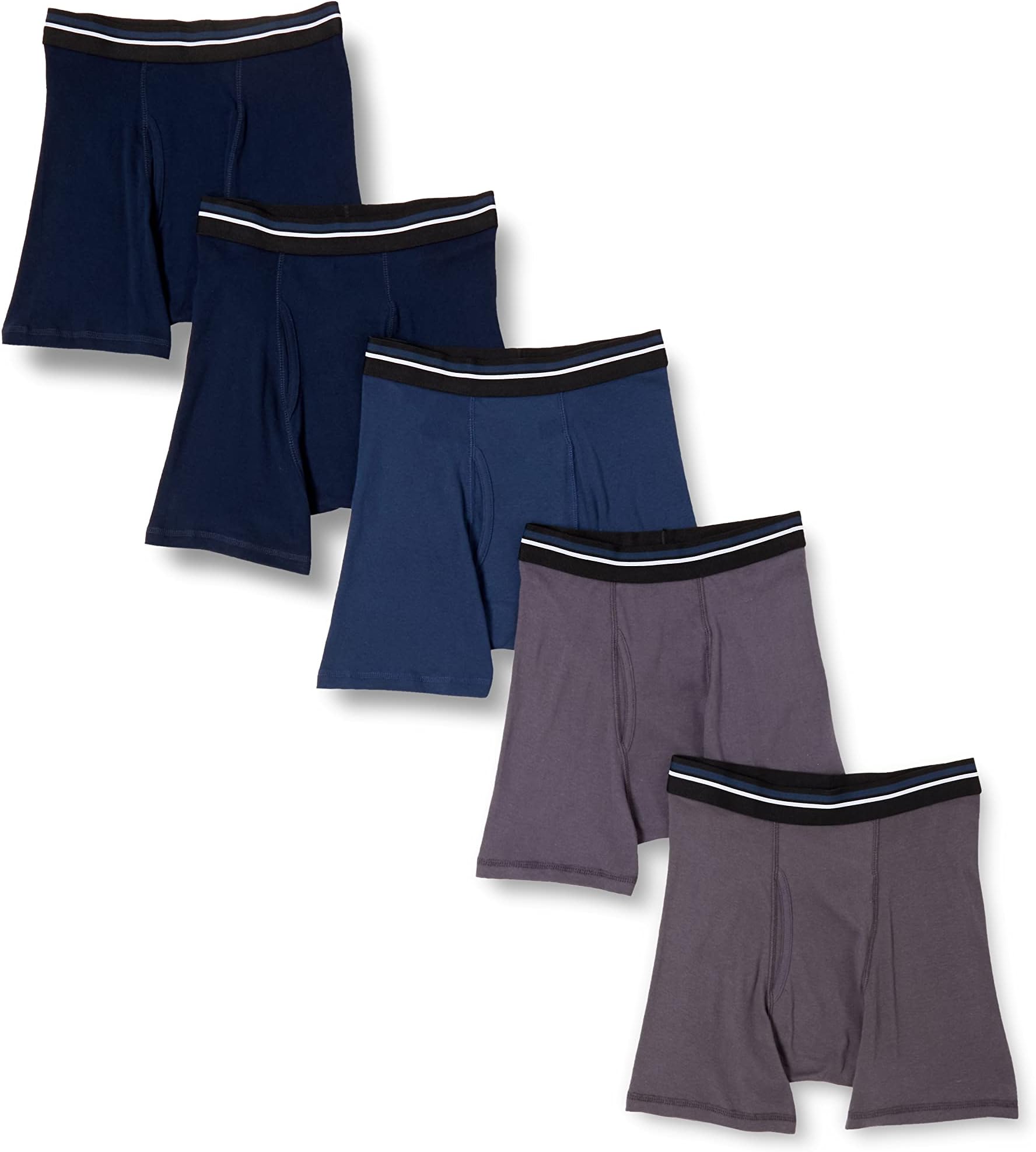 Amazon EssentialsMen's Underwear Boxer Briefs, Comfortable Cotton, Tag-Free, Pack of 5OEKO-TEX STANDARD 100