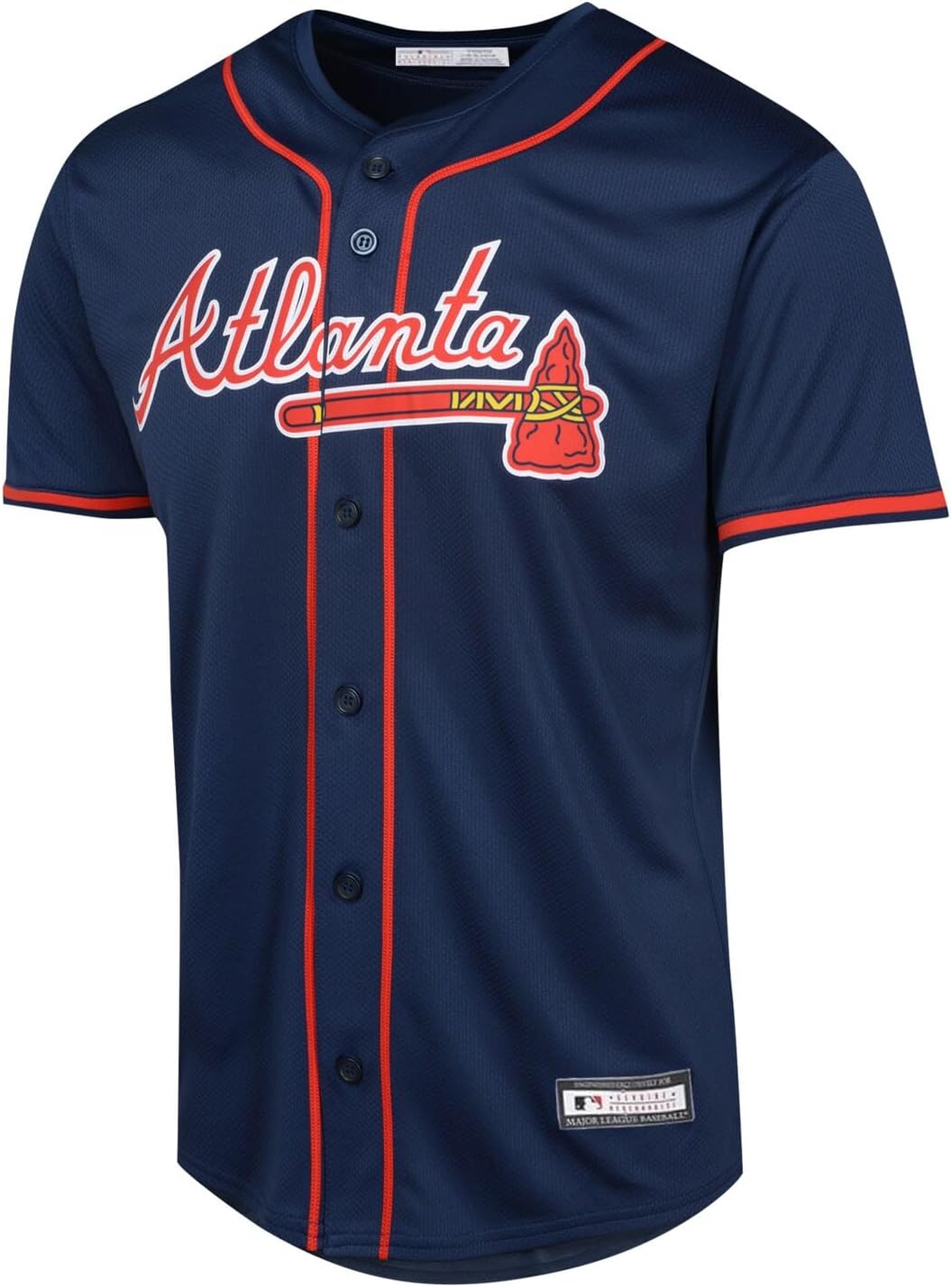 Ronald Acuna Jr. Atlanta Braves MLB Kids 4-7 Navy Alternate Player Jersey - Image 2