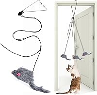 Kalimdor Hanging Interactive Cat Feather Toy - Retractable Teaser for Indoor Cats, Kittens Chase Exercise & Mental Stimulation (1 Pack)
