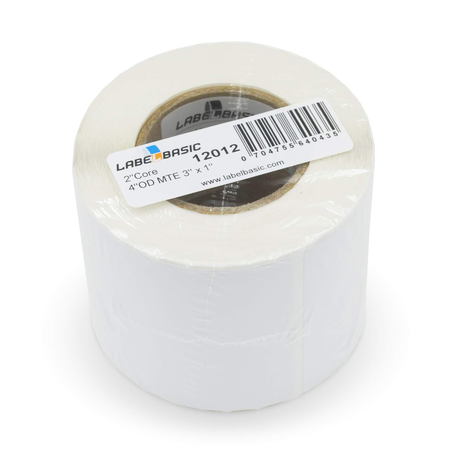 LabelBasicMatte Inkjet Labels 3" x 1" for Epson TM-C3500, TM-C3400, Primera LX500 and LX400, 1050 Labels/Roll on a 2 Inch Core