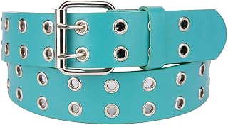 NYFASHION101 Solid Rich Fashion Color Double Grommet Belt