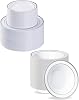 BESTVIP 200PCS Silver Plastic Plate & 100PCS Whit Bowls, Disposable Party 100 Dinner Plates and 100 Dessert Plates, Plastic Plates & Bowls for Party, Wedding and Birthday