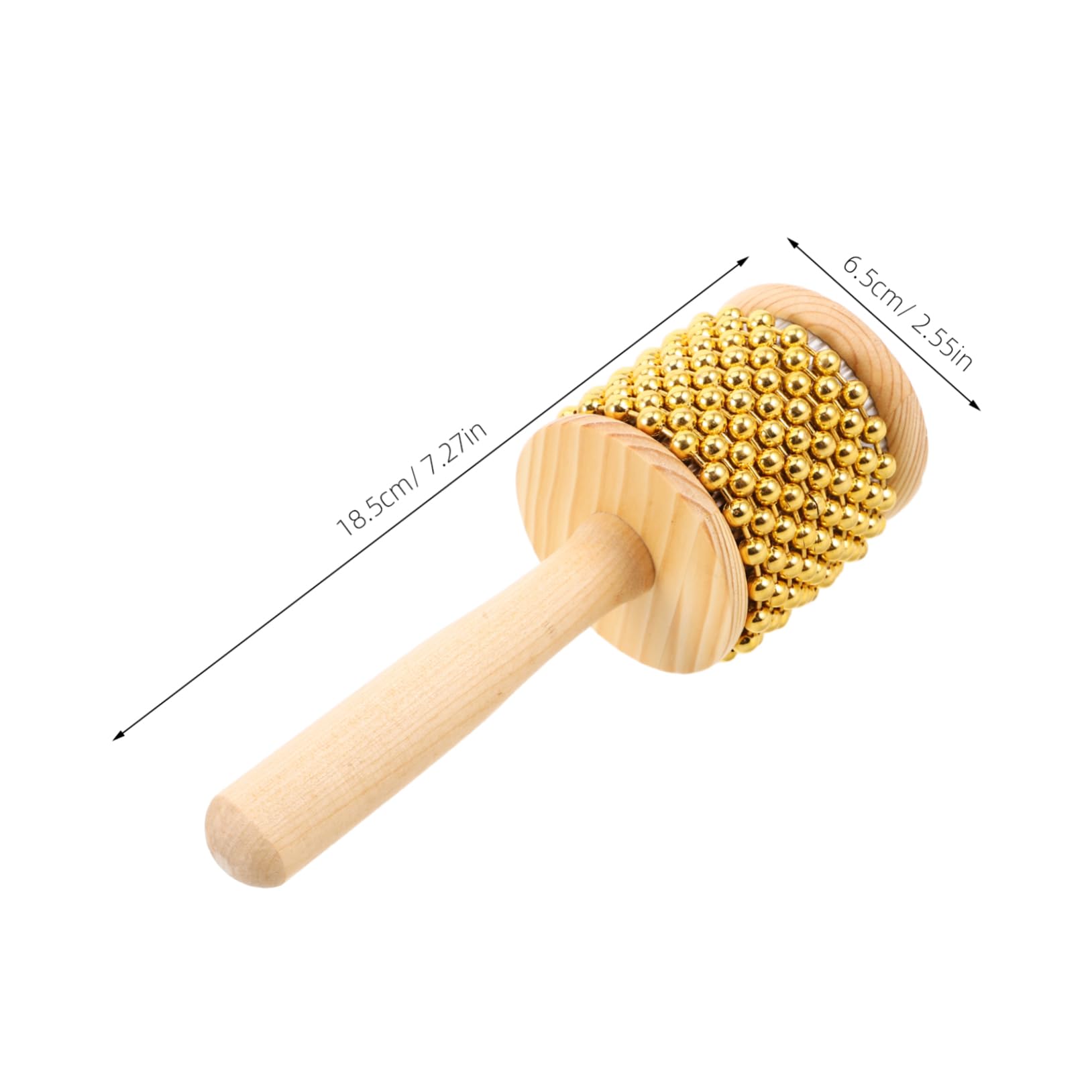 Holibanna Beginner-friendly Cabasa Shaker Metal Beads Wooden Hand Percussion Bell for Music Education School Classes