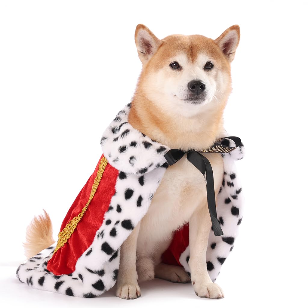 Lovelyshop Royal Velvet Pet Cloak with Fur Trim for Cats & Dogs, Red-M/oversize — image 1
