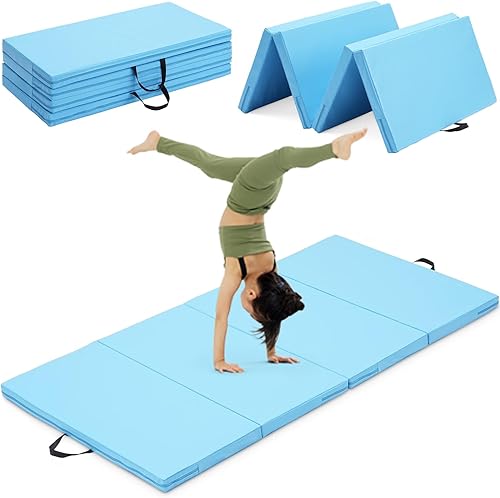Colchoneta de gimnasia, 3 x 6 pies, 4 x 8 pies, 2 pulgadas de grosor, plegable, para niños, para gimnasio en casa, ejercicio y juego
