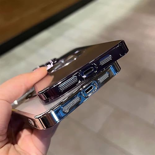 Miniatura 6 de Slifthistle Funda magnética transparente para iPhone, funda magnética transparente para iPhone 14131211ProProMax (morado, 14Pro max)