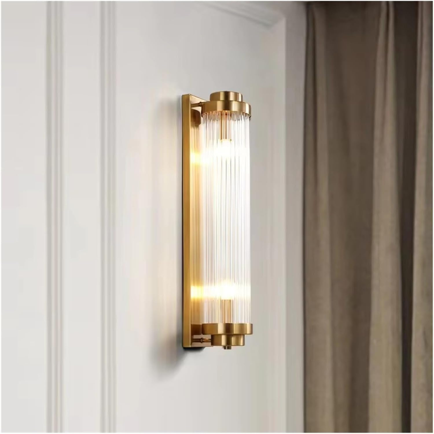 JKJZSALJ Modern Crystal Wall Lamp Indoor Golden Parlor Aisle Bedroom,Cool White-12 * 60Cm,Cool White-12 * 40cm