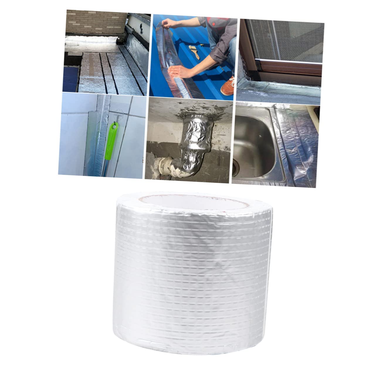Cinta de Butilo para Reparar Techos y Tuberías, Aluminio, 10cm X 5m, Resistente a Bajas Temperaturas