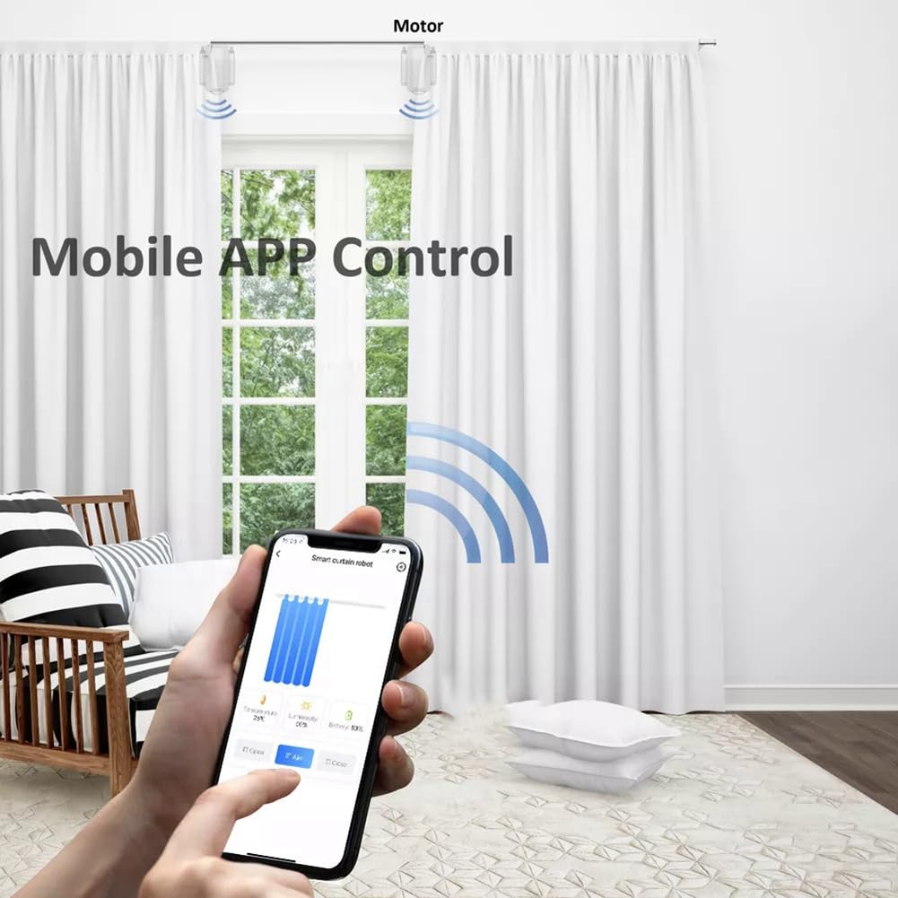 yilin Tuya Smart WIFI Ouvre-Rideau Automatique Piste Rideaux Commutateur Robot TéLéCommande pour Alexa Google Home Single