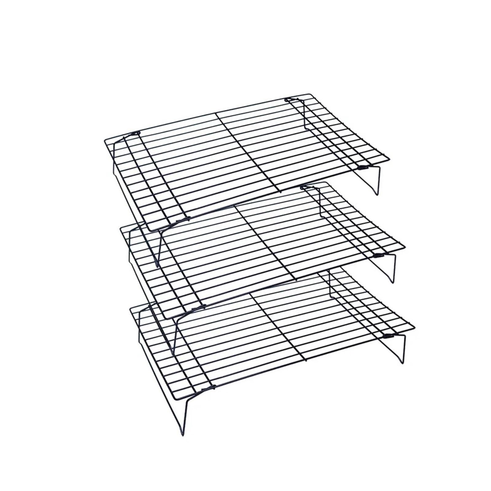 Griglia metallica antiaderente pieghevole a 3 strati in acciaio inossidabile | Griglia di raffreddamento for torte Teglia da forno Forno Porta pane for pizza Scaffale for barbecue Cucina(3 layer)