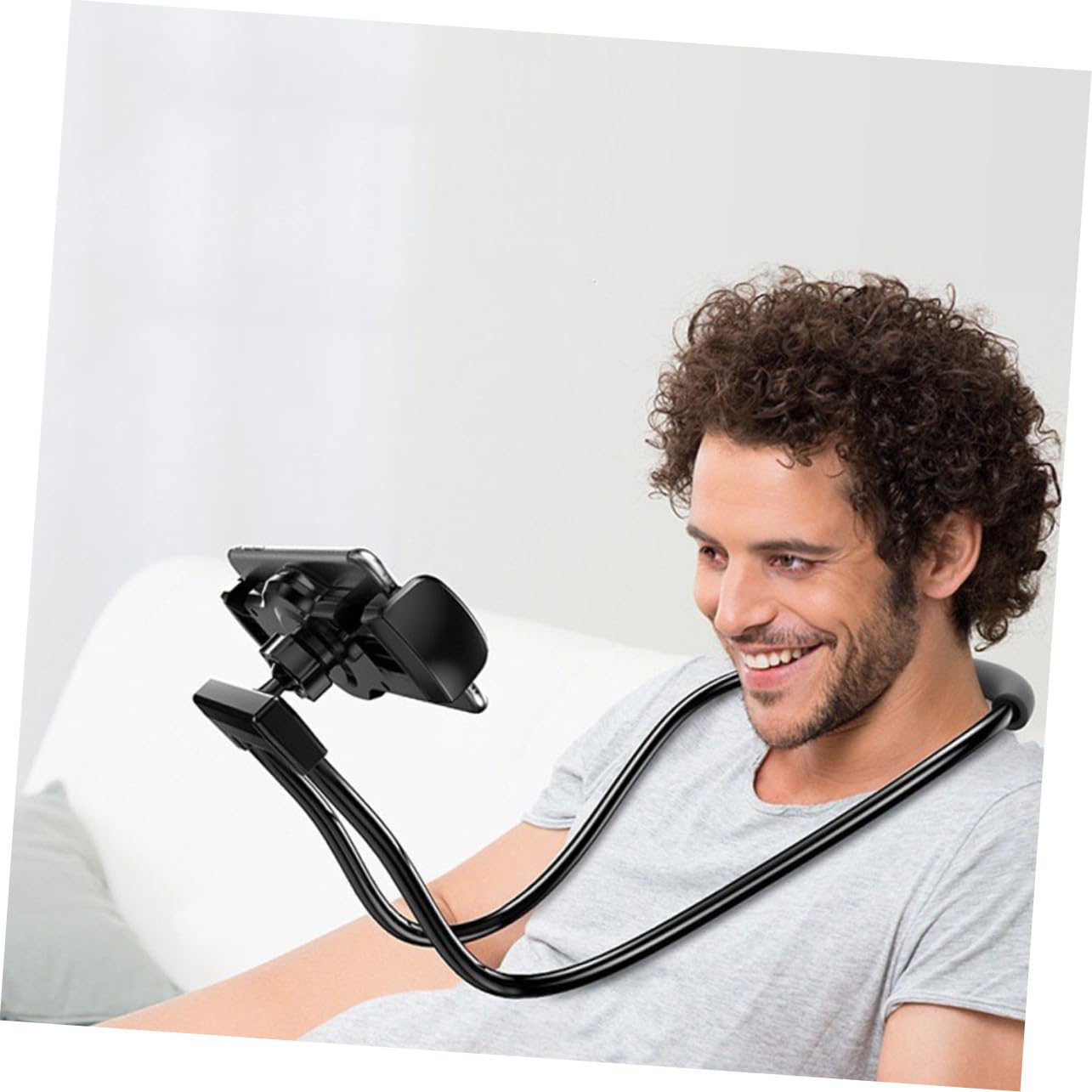 Soporte Multifuncional para Teléfono Móvil Brazo Flexible Negro