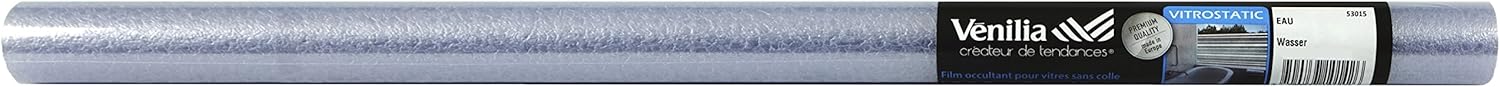 Venilia Vitrostatic 54342 Window Film Water Drops Privacy Film Frosted Glass Film Window Static Adhesive PVC Transparent 90 cm x 1.5 m 200 µm (Thickness 0.2 mm)