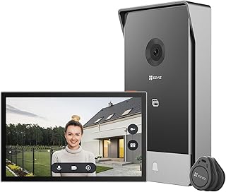 EZVIZ Video Türsprechanlage mit Türöffner, 2K Türklingel mit Kamera, Personenerkennung, Push-Nachricht, 2-Wege-Audio und Farb-Touchscreen, Dualband, für den Außenbereich CP7