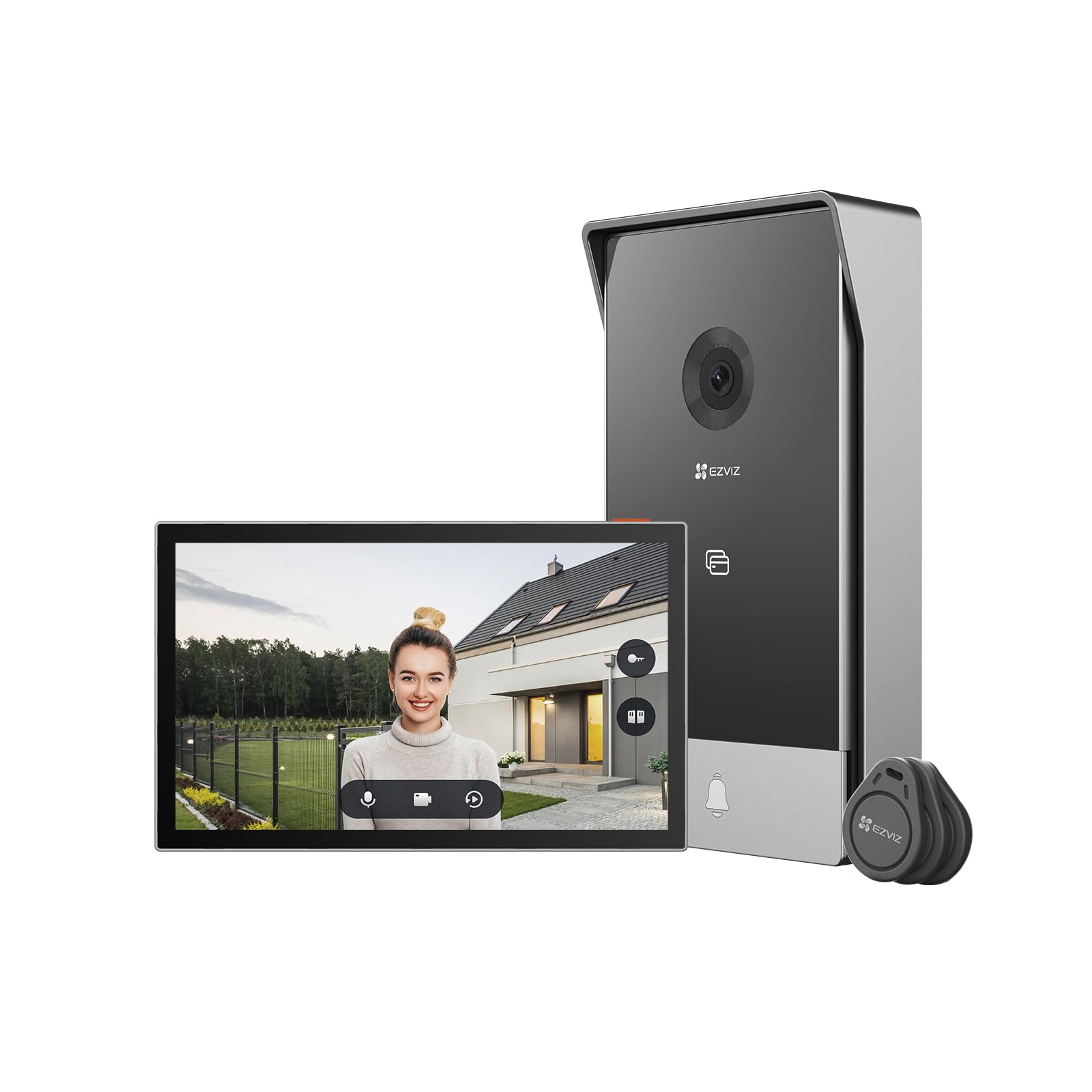 EZVIZ Video Türsprechanlage mit Türöffner, 2K Türklingel mit Kamera, Personenerkennung, Push-Nachricht, 2-Wege-Audio und 5m Nachtsicht, Dualband, für den Außenbereich CP7
